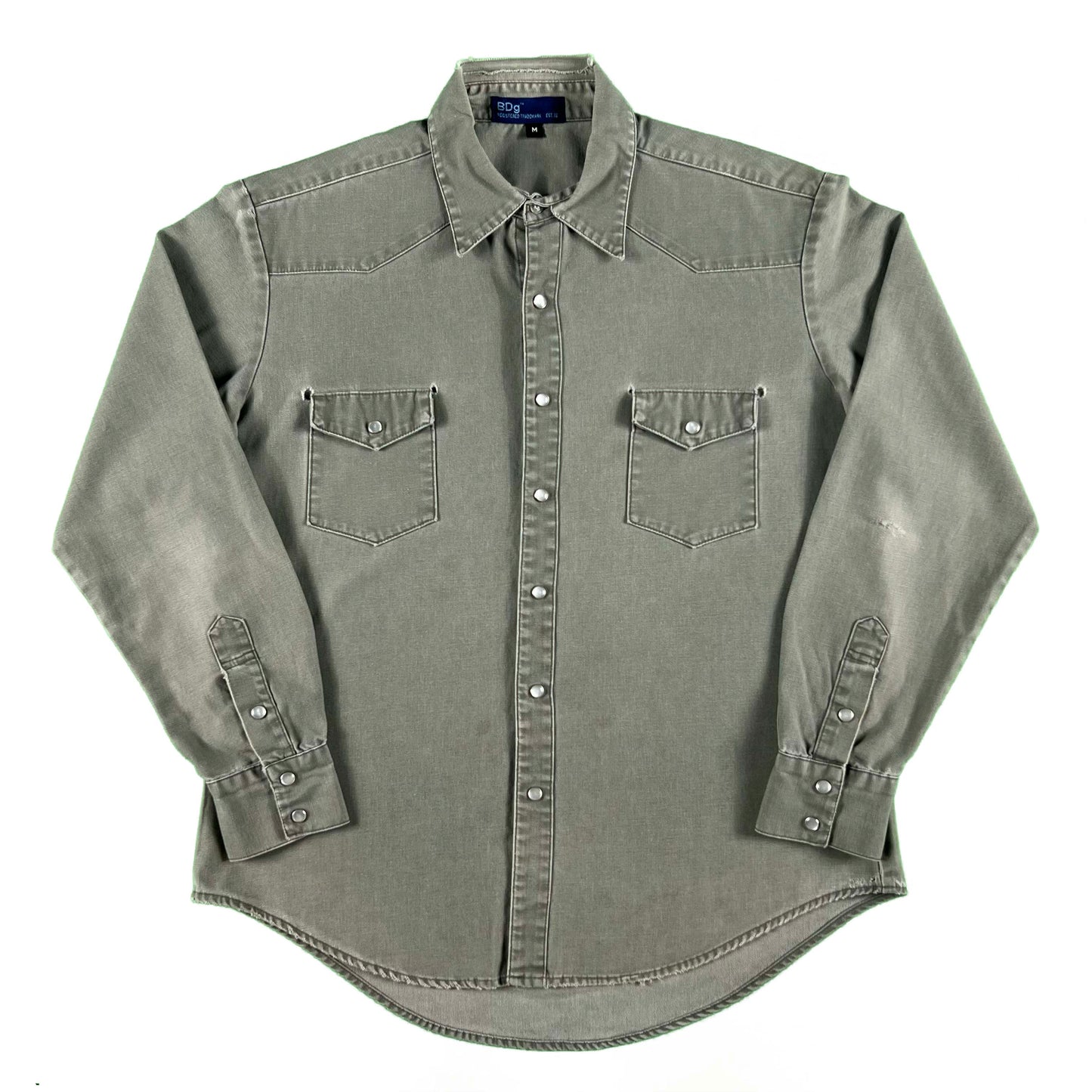 90s BDG Cotton Pearl Snap Shirt- M