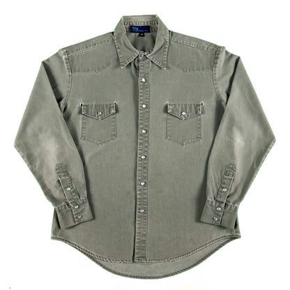 90s BDG Cotton Pearl Snap Shirt- M