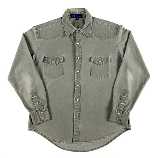 90s BDG Cotton Pearl Snap Shirt- M