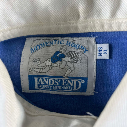 90s Lands' End Short Sleeve Rugby Shirt- XL