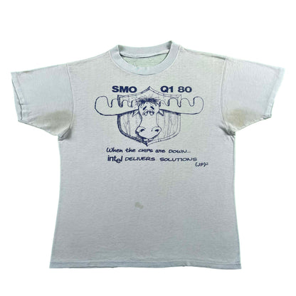 1980 Paper Thin Intel Delivers Solutions Moose Tee- S