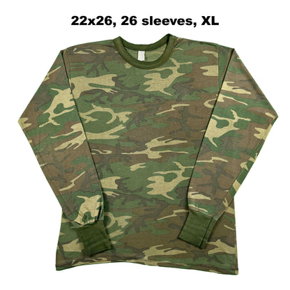 Vintage Blank Camo Long Sleeve Tees- SELECT SHIRT