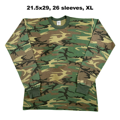 Vintage Blank Camo Long Sleeve Tees- SELECT SHIRT