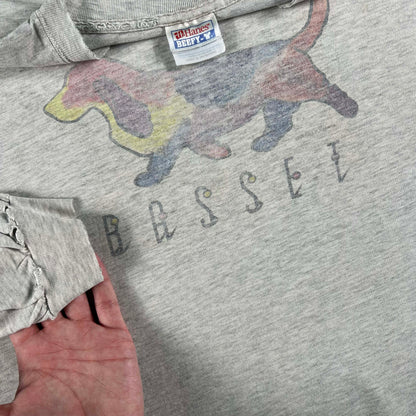 90s/00s Perfectly Worn BASSET Long Sleeve Tee- XL