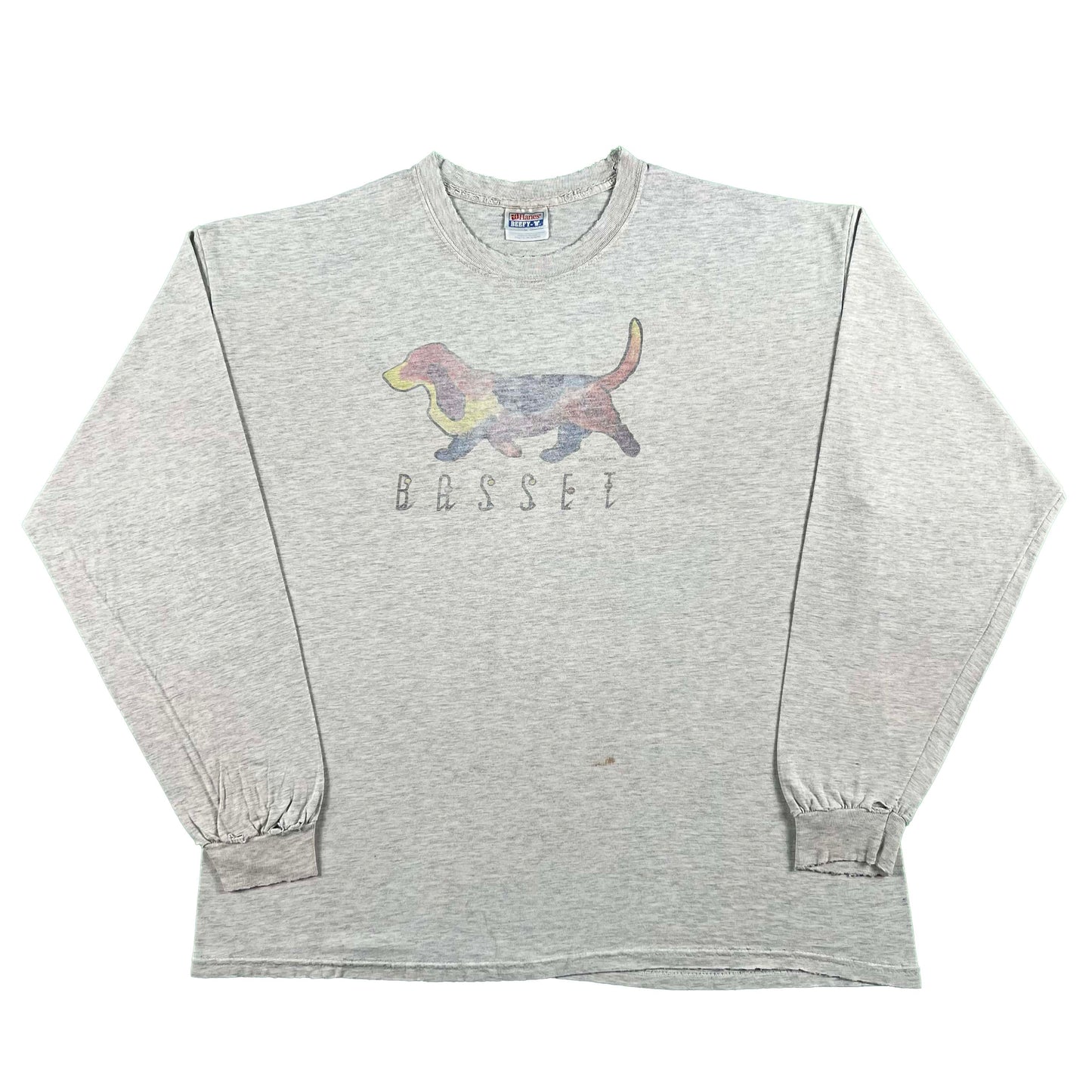 90s/00s Perfectly Worn BASSET Long Sleeve Tee- XL