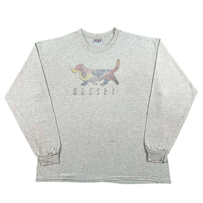 90s/00s Perfectly Worn BASSET Long Sleeve Tee- XL
