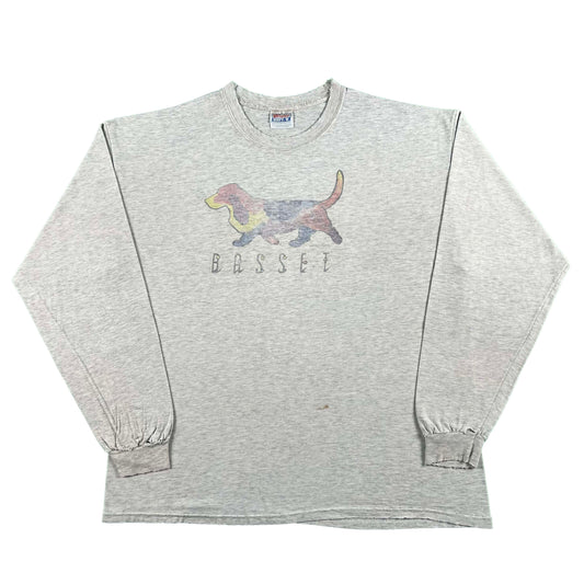 90s/00s Perfectly Worn BASSET Long Sleeve Tee- XL
