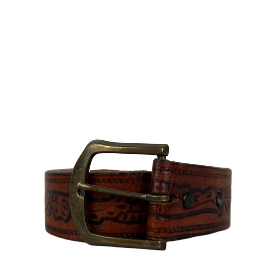 80s Levi's Embellished Leather Belt- 34"-38"