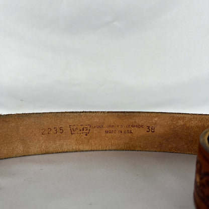80s Levi's Embellished Leather Belt- 34"-38"