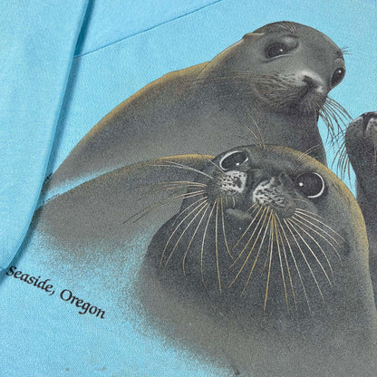 80s Adorably Cute Seals Sweatshirt- M