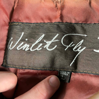 90s Patina Leather Safety Pinned A2 Bomber Jacket- L