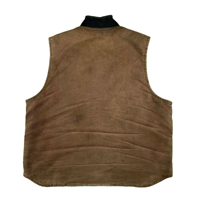 00s Carhartt Faded Brown Canvas Work Vest- XL