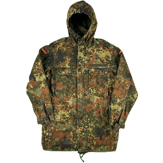 90s German Army Flecktarn Camo Hooded Parka- M