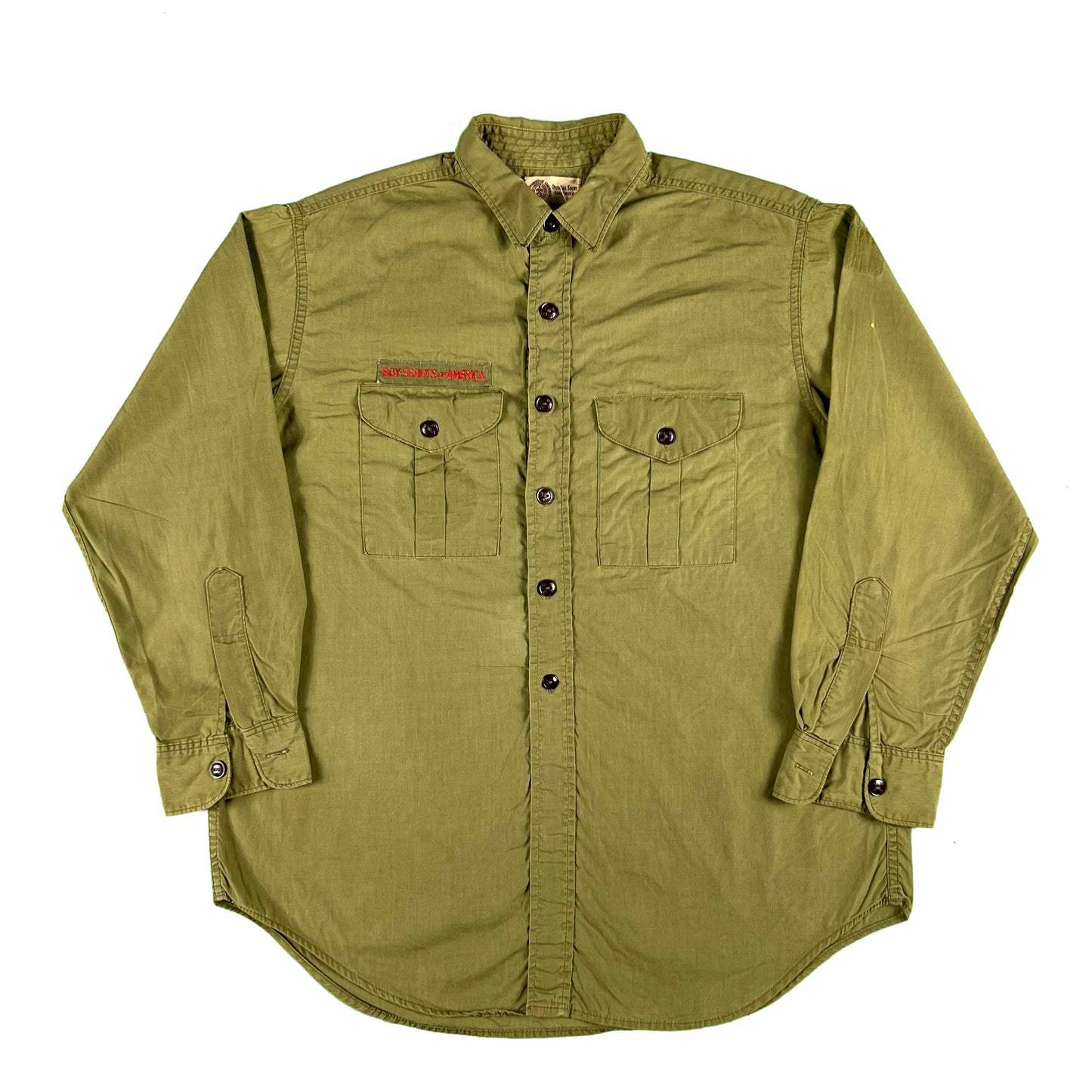 60s/70s Boy Scouts Olive Green Uniform Top- SELECT SIZE