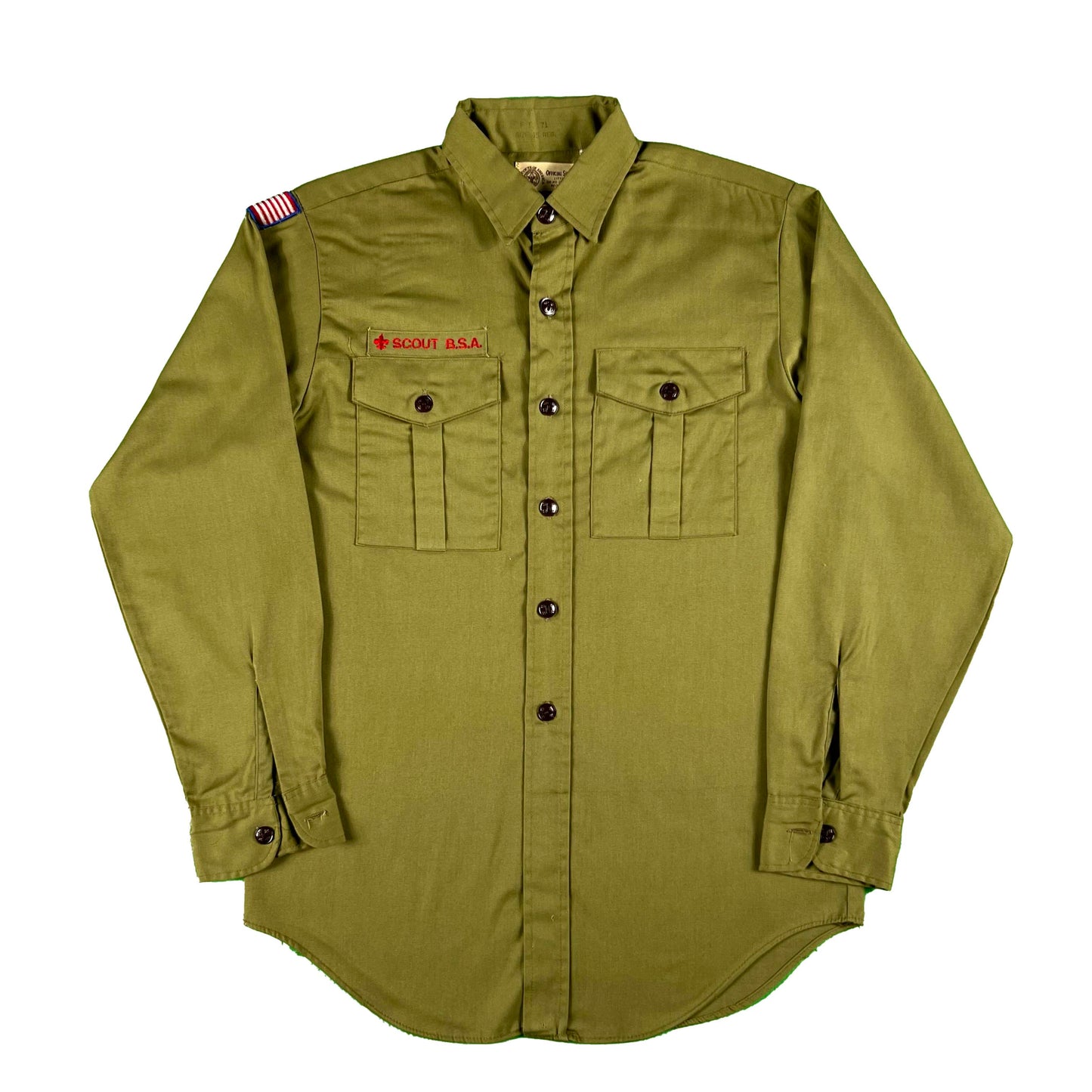 60s/70s Boy Scouts Olive Green Uniform Top- SELECT SIZE