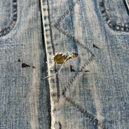 70s Lee Storm Rider Sherpa Lined Denim Vest- M