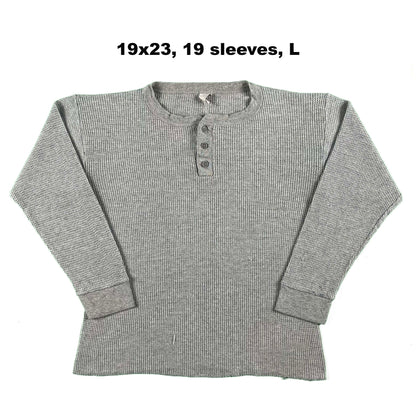 Vintage Grey Waffle Knit Thermal- SELECT SHIRT