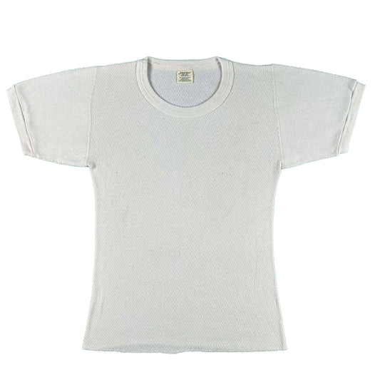 80s Short Sleeve Waffle Knit Thermal Shirt- M