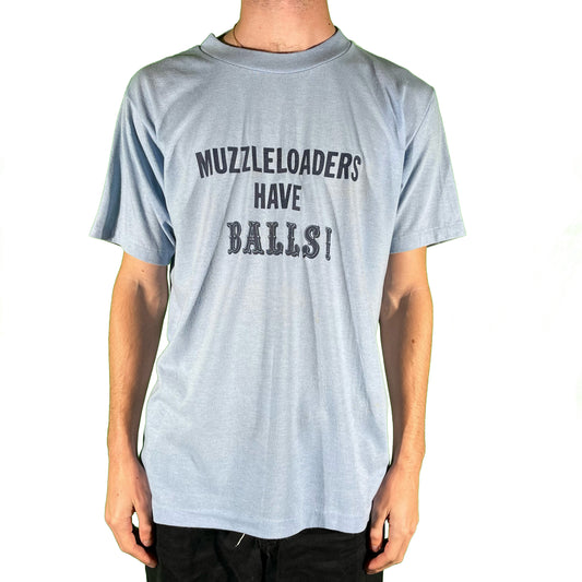 80s 'Muzzleloaders Have Balls' Script Tee- L