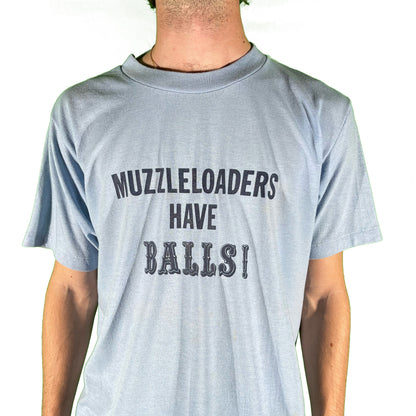 80s 'Muzzleloaders Have Balls' Script Tee- L