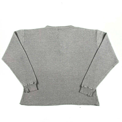 90s J.Crew Waffle Knit Henley Thermal Shirt- M