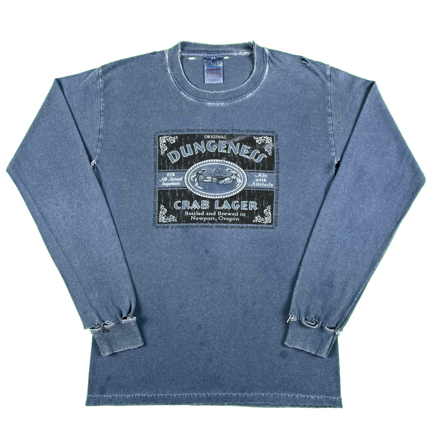 00s Perfectly Worn Dungeness Crab Lager Long Sleeve Tee- S
