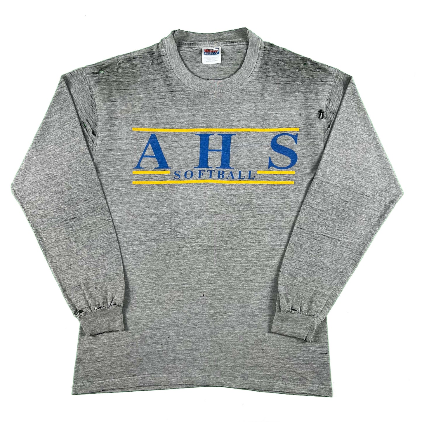 00s Perfectly Worn Threadbare Softball Long Sleeve Tee- M