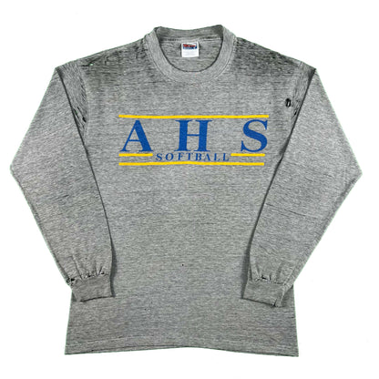 00s Perfectly Worn Threadbare Softball Long Sleeve Tee- M