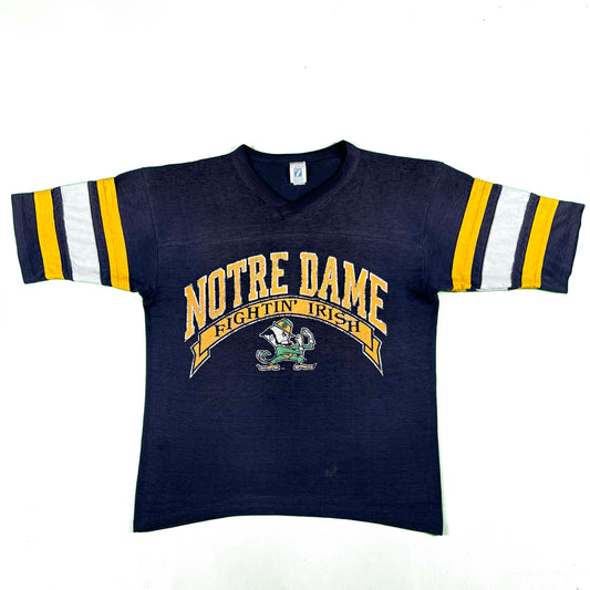 90s Sun Faded & Paper Thin Notre Dame Jersey Tee- M