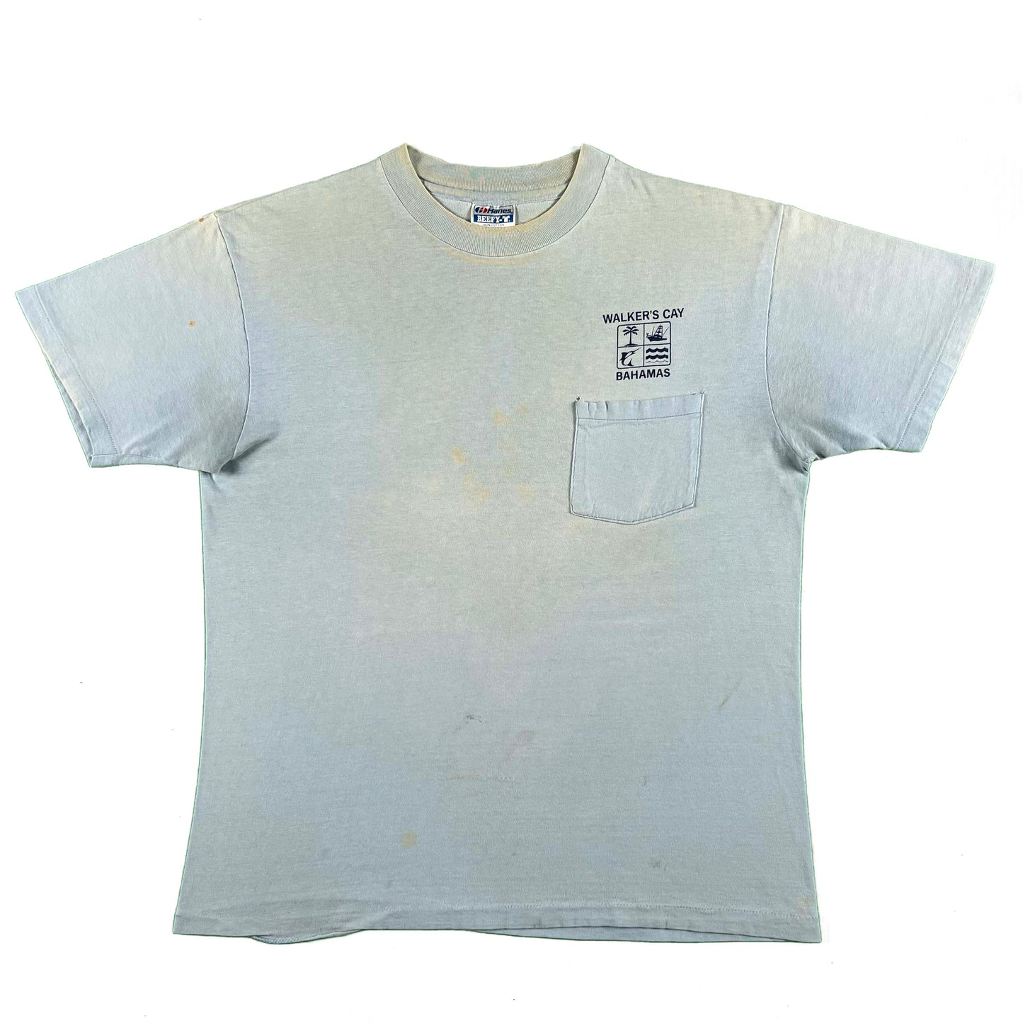 80s Dive Capital of the Bahamas Pocket Tee- L