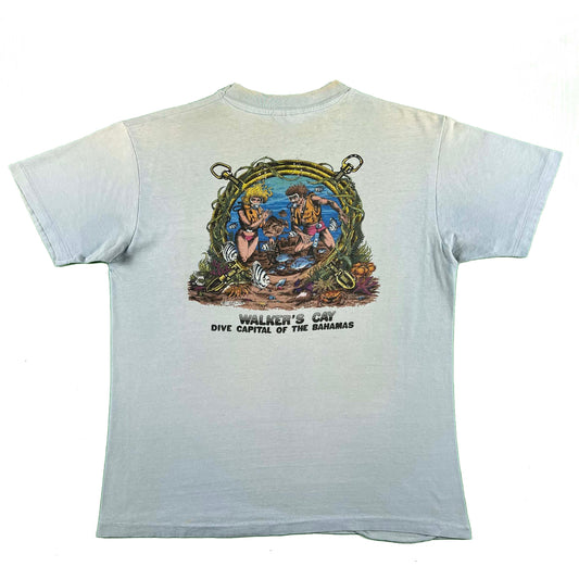80s Dive Capital of the Bahamas Pocket Tee- L