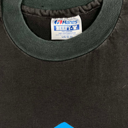 90s Faded Two Tone Black Terminator Stout Tee- L