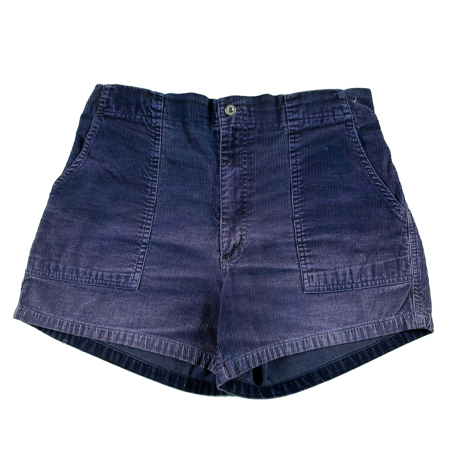 90s Sun Faded Navy Blue Corduroy Shorts- 33x4
