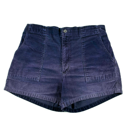 90s Sun Faded Navy Blue Corduroy Shorts- 33x4