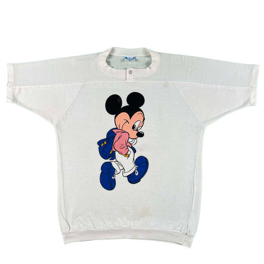70s Mischievous Mickey Mesh Topped Tee- M