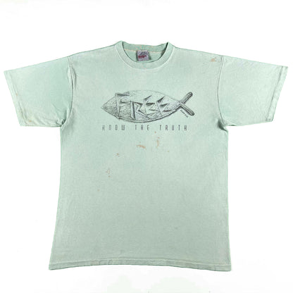 90s 'Know Your Truth' Jesus Fish Tee- L