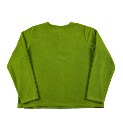 00s Lands' End Green Apple Fleece Henley- M