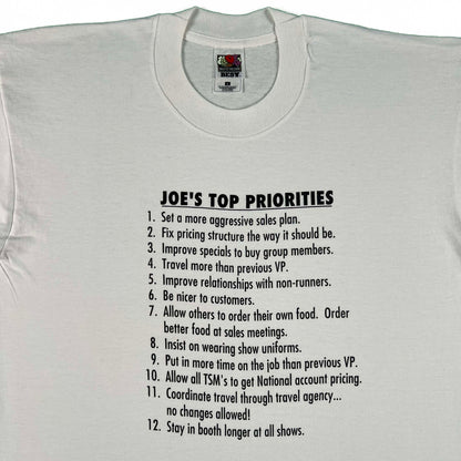 90s Joe's Top Priorities Tee- L