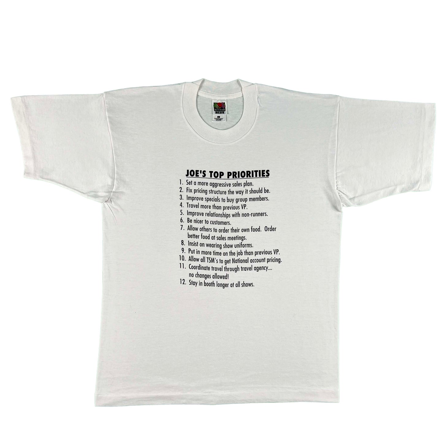 90s Joe's Top Priorities Tee- L
