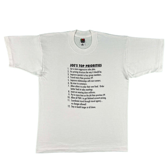 90s Joe's Top Priorities Tee- L