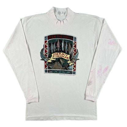 90s Ray Troll Merry Fishmas Long Sleeve Tee- M