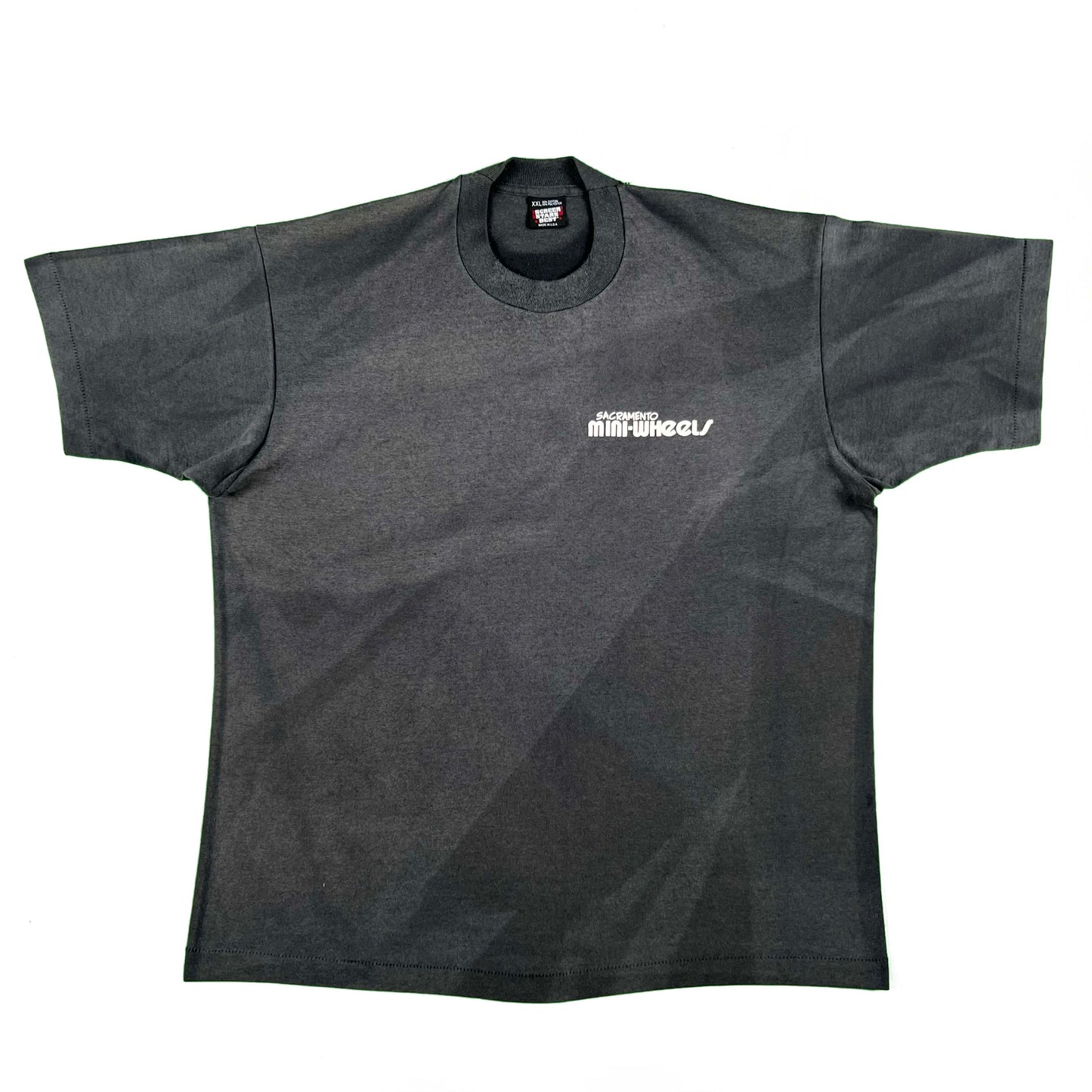 90s Super Sun Faded Black Sacramento Mini-Wheels Tee- XXL