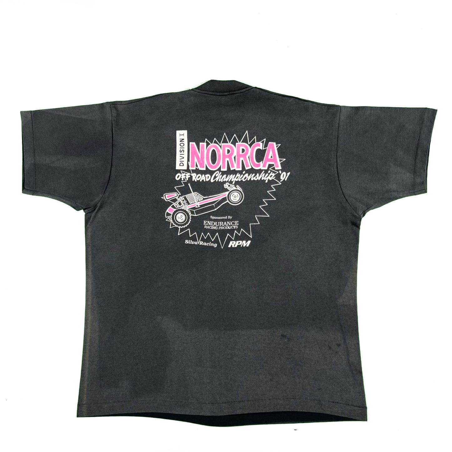 90s Super Sun Faded Black Sacramento Mini-Wheels Tee- XXL