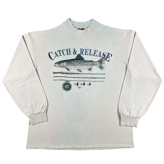 90s Catch & Release Fly Fishing Long Sleeve Tee- XL