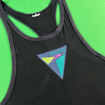 90s Sun Faded Black Speedo Tank Top- XL