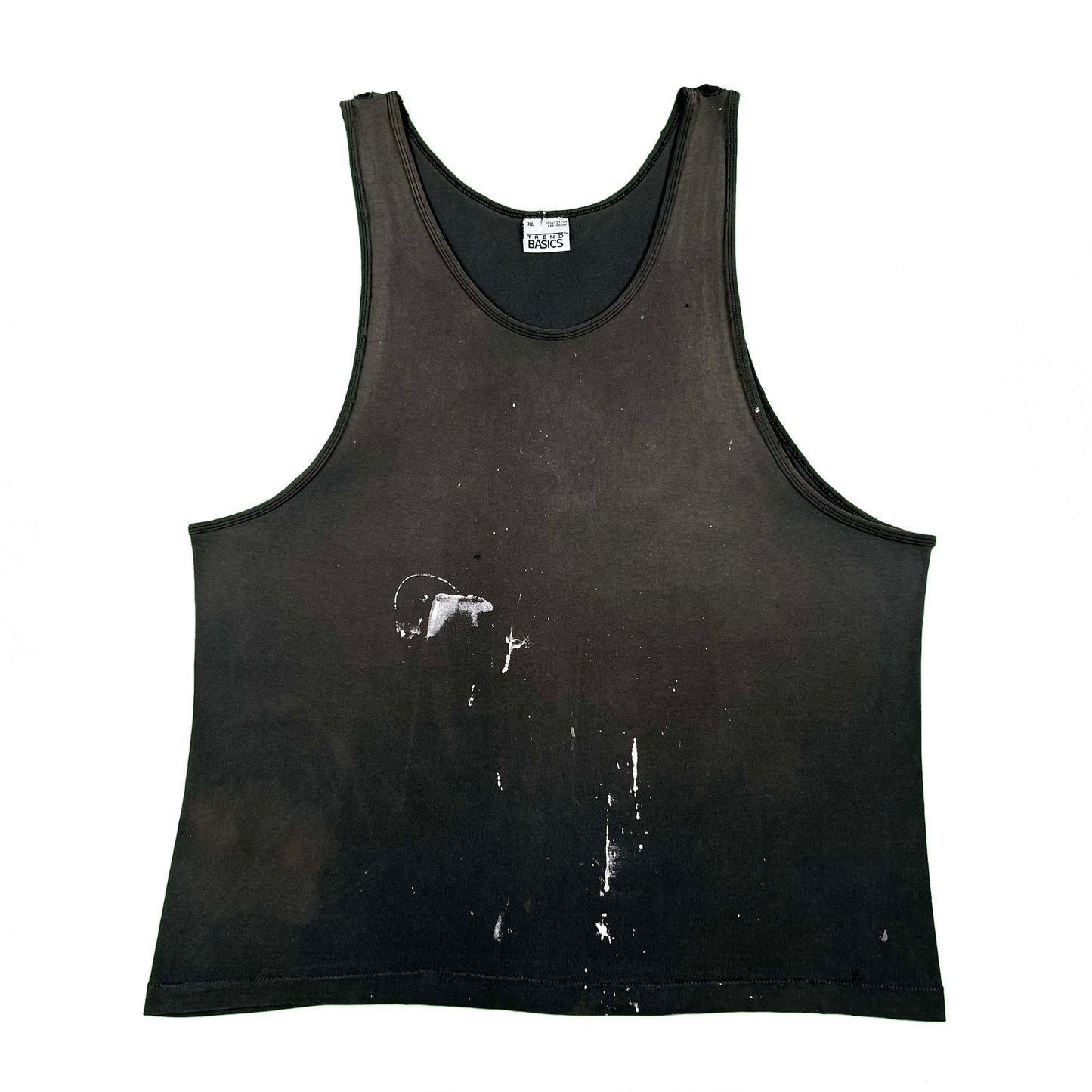 90s Sun Faded Black Painter's Tank Top- XL