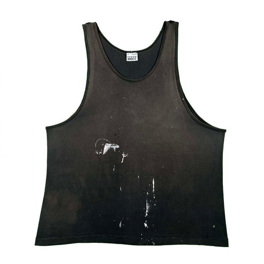 90s Sun Faded Black Painter's Tank Top- XL