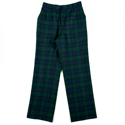 80s L.L. Bean Tartan Plaid Wool Trousers- 28x30