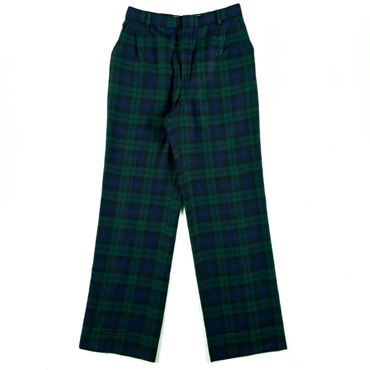 80s L.L. Bean Tartan Plaid Wool Trousers- 28x30