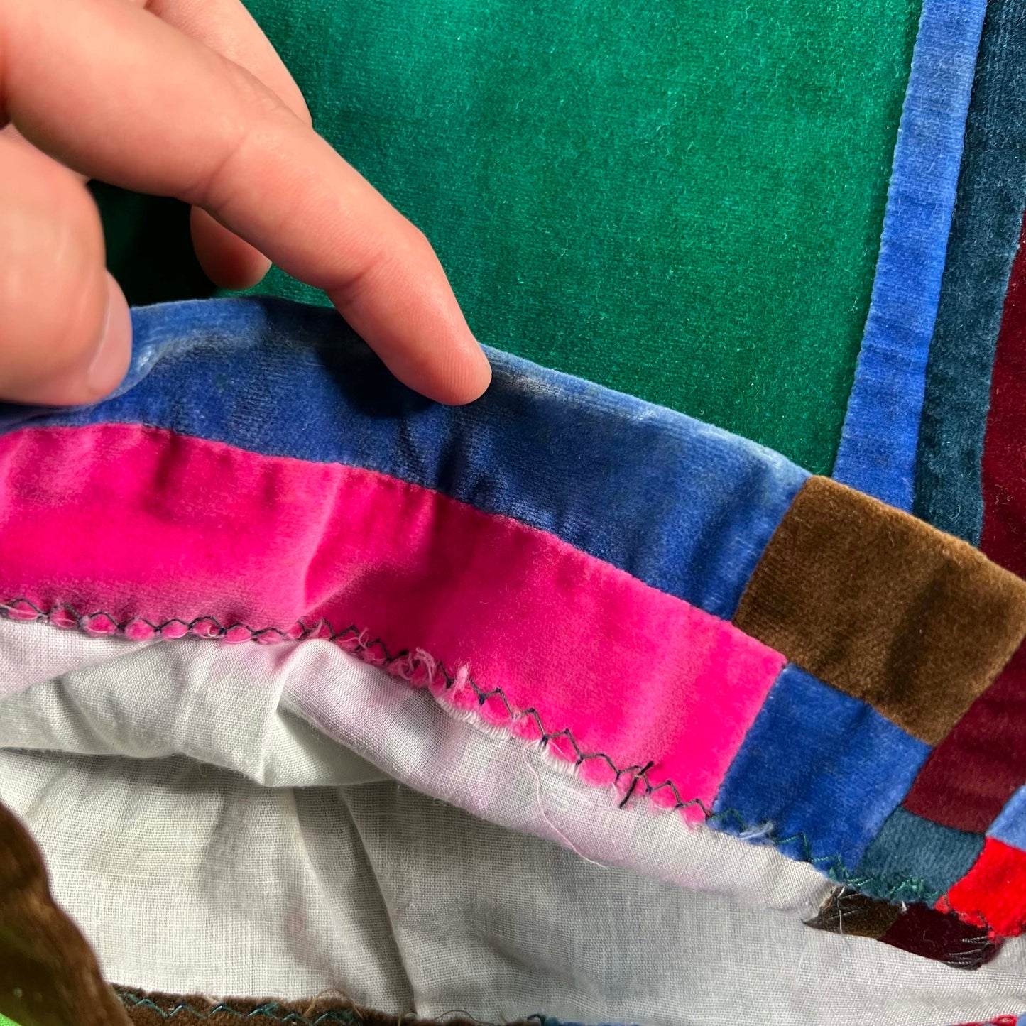 70s Patchwork Velour Flares- 26x28